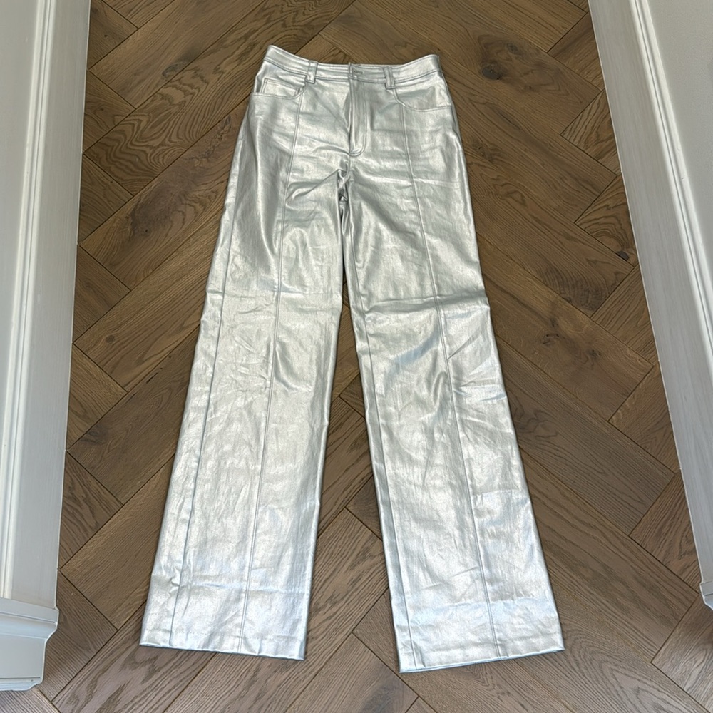 Cinq A Sept Francine Foiled Silver Pants